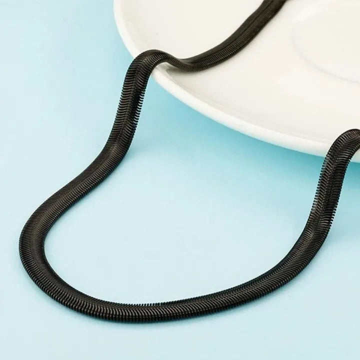 Black Snake Chain With Free Titanium Ring