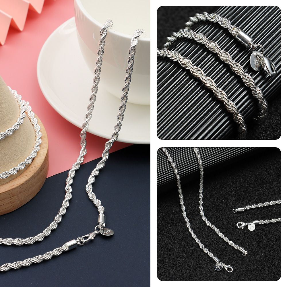 Premium Stainless Steel Rope Chain With Free Rope Bracelet – Men & Women