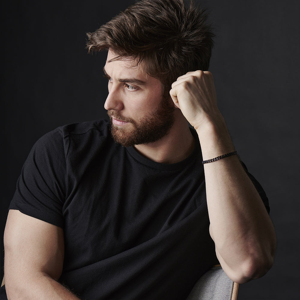 Attractive Black Chain Bracelet Stainless Steel Bracelet Gift for Boys