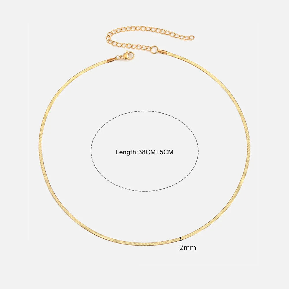 Unisex Stainless Steel Snake Chain Necklace