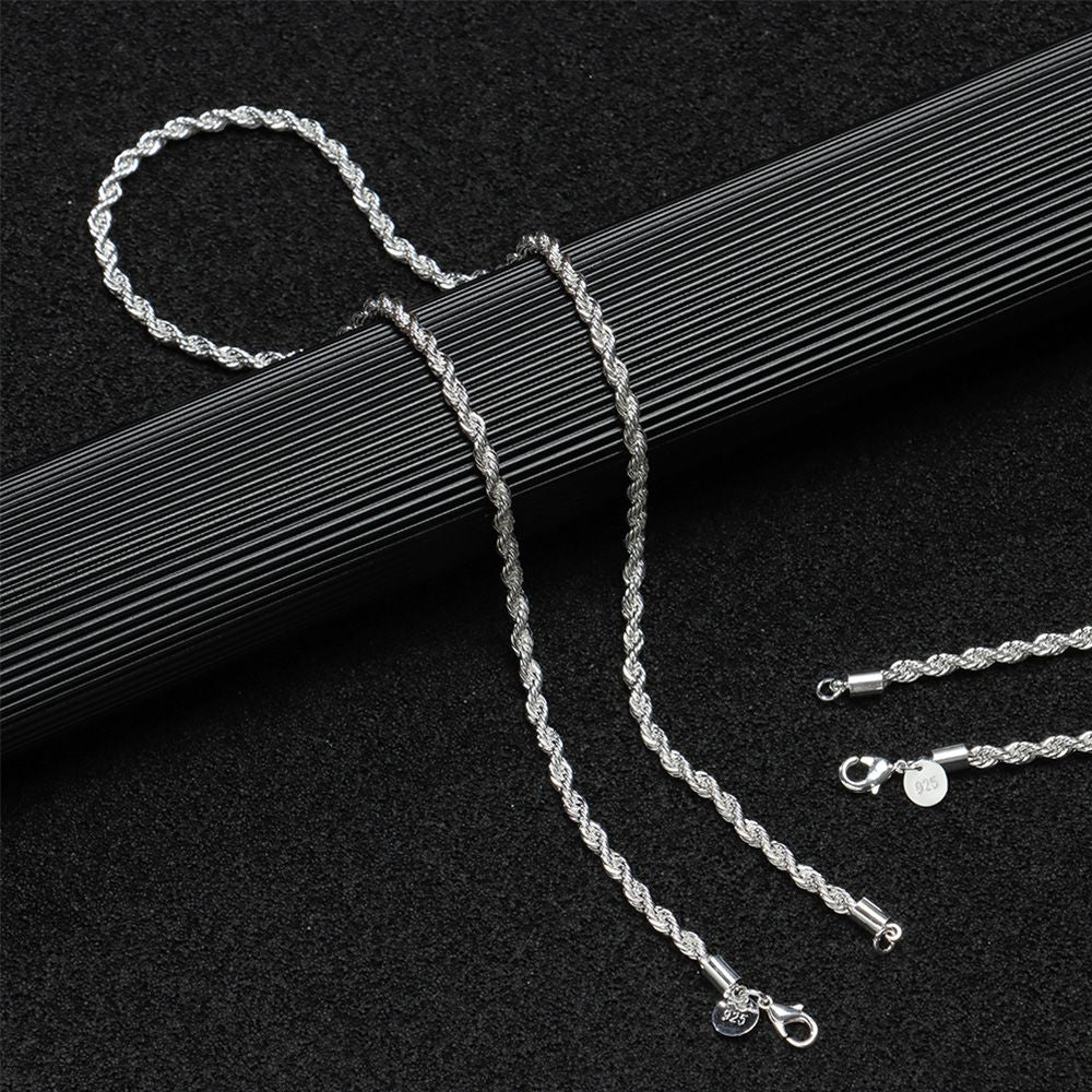 Premium Stainless Steel Rope Chain With Free Rope Bracelet – Men & Women