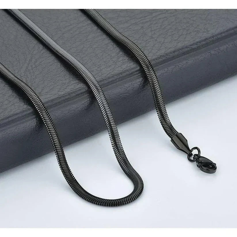 Black Snake Chain With Free Titanium Ring